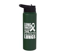 Lung Cancer You Picked the Wrong Lung Cancer Awareness Stainless Steel Insulated Water Bottle