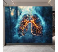 Lung Organs Photo Wallpaper 300 x 256 CM, 3D Health Theme Non-Woven Mural, Bedroom Matte Wall Paper Poster, Living Room Waterproof Large Wall Murals, TV Background Wallpaper
