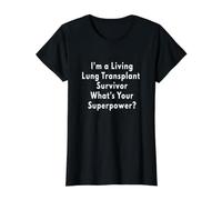 Lung Transplant Survivor Value Graphic T-Shirt, Women, Black, L