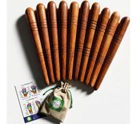 Lungcha Thai Traditional Wooden for Foot Massage Stick Tool Reflexology (Set 10 Foot Massage)