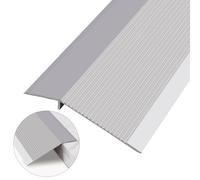 Lunghaa Aluminum Floor Transition Strip, Threshold Reducer for Doorway Ramp Tiles Laminate Planks, Bridge The Height Gap Between 0.3-1.6 inches (4.2 ft x 3.9 in, Matte Silver)