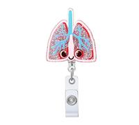 Lungs Badge Reel Holder Retractable with ID Clip, Name Badge Holder Alligator Clip for Medical Assistant Nursing Student Doctor Office