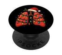 Lungs Christmas Xmas Pulmonology Respiratory Men Women Kids PopSockets Adhesive PopGrip
