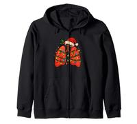 Lungs Christmas Xmas Pulmonology Respiratory Men Women Kids Zip Hoodie