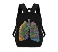 Lungs Overgrown with Weeds Classic 17Inch Backpack Travel Daypack Laptop with Side Pockets for Men Women