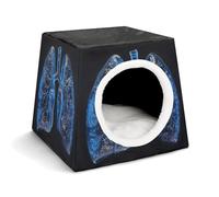 Lungs Under The Light Cat Bed for Indoor Cats - Foldable Cat & Dog House with Removable Cozy Cushion, Waterproof Oxford Washable Pet House for Small Pets 13.8" X 13.8" X 11.8"