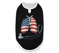 Lungs US Flag Respiratory Therapist Dog Shirts Pullover Pet Vest T-shirts for Small Medium Dogs & Cats