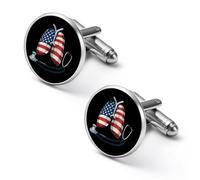 Lungs US Flag Respiratory Therapist Fashion Cufflinks for Men Classic Shirts Cuff Links Set for Wedding Business 2.0cm