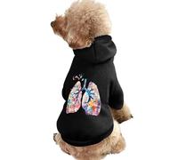 Lungs with Flowers Watercolor Funny Dog Hoodie Pet Costumes Sweatshirt for Small Medium Large Puppy Cat Clothes
