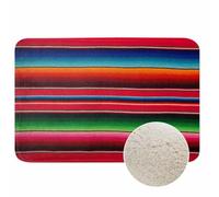 Lungtao Mexican Style Bath Mat for Bathroom Blankets Colorful Stripes Bath Rugs Door Mat Non Slip Rubber Backed Bathroom Floor Mat for Bathtub Sink Shower 20"X32"
