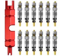 Lunhoo 12 Presta Valve Cores, and 1 Tyre Valve Core Removal Tool for Tubeless Presta, Schrader Valve Repair and Installation, MTB Road Bicycle Tyre Tool Kit