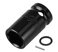 Lunhoo 16mm Standard Impact Socket, 1/2” Square Drive, 6 Point Hex Impact Socket for Hex Bolts, Lug Nuts and Scaffolding Clamps, CR-V Steel with Retaining Pin & O-Ring