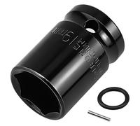 Lunhoo 19mm Standard Impact Socket, 1/2” Square Drive, 6 Point Hex Impact Socket for Hex Bolts, Lug Nuts and Scaffolding Clamps, CR-V Steel with Retaining Pin & O-Ring