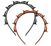 Lunhoo 2 Pcs Multi-Layer Teeth Comb Hair Hoop Headband, Double Bangs Hairstyle Hairpin with Clips, Clip Headbands for Women Girls (Black, Brown)
