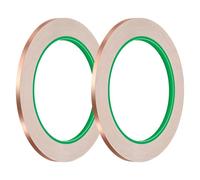 Lunhoo 2 Rolls Copper Tape, 3 mm x 20 m, Self-Adhesive Conductive Copper Foil Tape for Slug Snail Repellent, EMI Protection, Craft Decoration, DIY Electrical Repairs