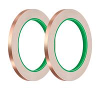 Lunhoo 2 Rolls Copper Tape, 6 mm x 20 m, Self-Adhesive Conductive Copper Foil Tape for Slug Snail Repellent, EMI Protection, Craft Decoration, DIY Electrical Repairs