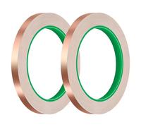 Lunhoo 2 Rolls Copper Tape, 8 mm x 20 m, Self-Adhesive Conductive Copper Foil Tape for Slug Snail Repellent, EMI Protection, Craft Decoration, DIY Electrical Repairs