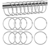 Lunhoo 20-Pack 50 mm Shower Curtain Rings, Shower Curtain Hooks, Multi-Purpose Round Clips, Large Metal Binder Ring, Key Ring (Silver)