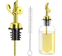 Lunhoo Liquor Pour Spout, Stainless Steel Bottle Pourers, Automatic Olive Oil Dispenser Spout for Pours Liquid, Olive Oil, Wine, Vinegar (Gold)