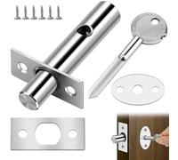 Lunhoo Stainless Steel Door Security Bolt, Mortice Door Lock with 1 Matching Key Suitable for Internal Wooden Doors, Fire Doors, Tube Well Doors, Dead Bolt