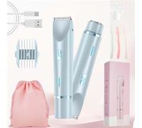 Luni Shaver, 2025 New Upgrade Luni Shaver Women, 2 in 1 Double-Headed Waterproof Wet and Dry, Ipx7 Waterproof, for Leg Arm, Easily Remove Body Hair Without Embarrassment (Blue)