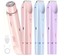 Lunia Razors, Lunia Shaver, 2025 Dual Head Shaver Women Bikini Ipx7 Waterproof Wet & Dry Use, Dual Head Bikini Trimmer for Bikini Underarm Leg Arm Body Face (Pink)