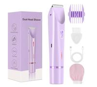 Lunia Shaver, Lunia Razors with Exfoliating Glove, Portable Smooth Shave Razor, 2 in 1 Electric Electric Shaver for Women, Ipx7 Waterproof Wet & Dry (Purple)