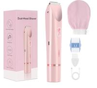 Lunias Shaver, 2025 New Upgrade Lunias Shaver Women, 2 in 1 Double-Headed Waterproof Wet and Dry, Ipx7 Waterproof, for Leg Arm, Easily Remove Body Hair Without Embarrassment (Pink)