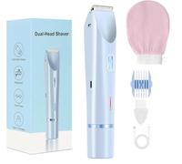 Lunias Shaver, 2025 New Upgrade Lunias Shaver Women, 2 in 1 Double-Headed Waterproof Wet and Dry, Ipx7 Waterproof, for Leg Arm, Easily Remove Body Hair Without Embarrassment (Blue)