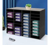 LUNICASHA Literature Organizer, Literature Sorter with 36 Compartments, Desktop File Holder, Magazine Storage Filing Rack, Black, 100 * 30 * 61cm
