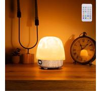Lunie Lamp, Lunie Lamp Night Light & Bluetooth Noise Machine, 16 Colors Mushroom Lamps, Ocean Wave Projector Light with Speaker, Remote Control, for Bedroom, Decor, Party, Gift (02)