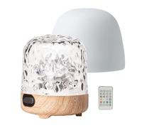 Lunie Lamp, Moon Lamp with Speaker, Remote Control Nightlight 11x11x12.5cm/4.33x4.33x4.92 Inches Portable & Rechargeable/Dimmable for Dorm Bedside Living Room Travel Camping Party