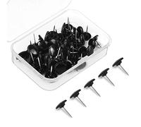 Lunies 50 PCS Black Plastic Push Pins, Thumb Tacks for Wall, Wall Pins for Hanging, Standard Plastic Head and Steel Point Push Pins for Cork Board