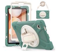 Lunivop Case Compatible with Samsung Galaxy Tab A11 Case 8.7 Inch 360° Rotating Stand/Hand Strap with Built-in Screen Protector Heavy Duty tablet Cover for Samsung Tab A11 Green