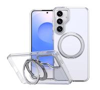 Lunivop Compatible with Samsung Galaxy S25 FE Case Clear 360°Rotated Ring Holder 【Compatible with Magsafe】 Magnetic Kickstand Military - Grade Protection for S25 FE Phone Case Clear