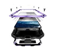 Lunivop Compatible with Samsung Galaxy S25 FE Case Metal Heavy Duty Phone Case para Built-in Screen Protection Full Body Protective Dust Proof Military Grade Rugged 2025 Purple