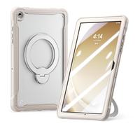 Lunivop Compatible with Samsung Galaxy Tab A9 Plus Case 11 Inch with 360° Rotating Aluminium Stan Stand Built-in 9H+ Hardness Screen Protector Military - Grade Tablet Cover for A9+ Plus Khaki