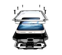 Lunivop For Google Pixel 10 Pro XL Case Metal Heavy Duty Silver | Built-in 9H Glass Screen Protection,360°Full Body Protective,Dust-Proof Anti-Slip Military-Grade Metal+TPU Rugged Cover 6.8"