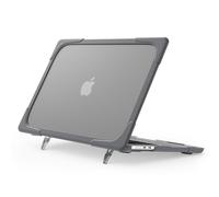 Lunivop for MacBook Air 15 inch Case M5 2026 2025 2024 2023 M4 M3 M2 Model A3448 A3241 A3114 A2941 with Kickstand PC + TPU Slim,Matte Translucent Scratch-Resistant Protective Cover (Gray)
