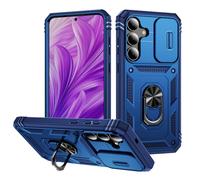 Lunivop Phone Case Compatible with Samsung Galaxy S25 FE Case 360°Metal Rotated Ring Holder Magnetic Kickstand【Camera Protection】 Military - Grade Heavy Duty for s25 FE 6.7 '' (Blue)