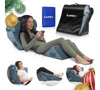 Lunix 3pcs Orthopedic Bed Wedge Pillow Set, Post Surgery Memory Foam for Back, Leg, and Knee Pain Relief, Adjustable Sitting Pillow for Sleeping, Acid Reflux, and GERD, with Hot Cold Pack, Navy