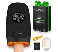 Lunix Cordless Electric Hand Massager w/Compression - 6 Levels Pressure Point Therapy Massager for Arthritis, Pain Relief, Carpal Tunnel and Finger Numbness - Shiatsu Massage Machine with Heat -Black