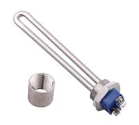 LUNMENGCC 12V/120V Immersion Water Heater Element Tubular Pipe Stainless Steel with 1 Inch NPT Thread 150W/300W/600W//1KW/2KW