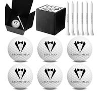 Lunmon 6 Sets Golf Groomsmen Proposal Gifts Golf Ball Tees with Box for Wedding Groomsman Best Men DIY Gift