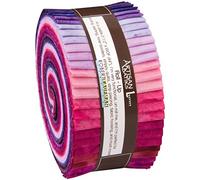 Lunn Studios Prisma Dyes Plum Perfect BATIKS Roll Up 2.5 Precut Cotton Fabric Quilting Strips Jelly Roll Assortment Robert Kaufman RU-371-40 by Robert Kaufman Fabrics
