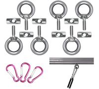 LUNNTE Awning Rail Stoppers 6mm with 3 Carabiner Hooks Stainless Steel End Stoppers Blocking Kit for Caravan Motorhome Campervan Camping Tent Multipurpose (6)