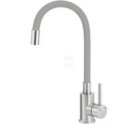 Luno Sink Mixer, Steel Gray, Curved Spout BOC_S720
