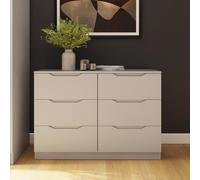 Luno White 6 Drawer Modern Wide Chest Of Drawers FWStyle White One Size