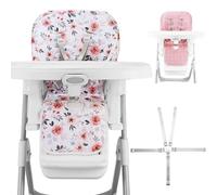 Lunobubo Baby High Chair Cover 2-in-1 Reversible, Includes 5-Point Harness Strap, Waterproof & Soft Dual-Side High Chair Pad Cushion, Machine Washable, Extra Thick Highchair Protector - Pink