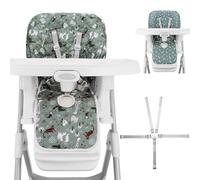 Lunobubo Baby High Chair Cover 2-in-1 Reversible, Includes 5-Point Harness Strap, Waterproof & Soft Dual-Side High Chair Pad Cushion, Machine Washable, Extra Thick Highchair Protector (Dark Green)